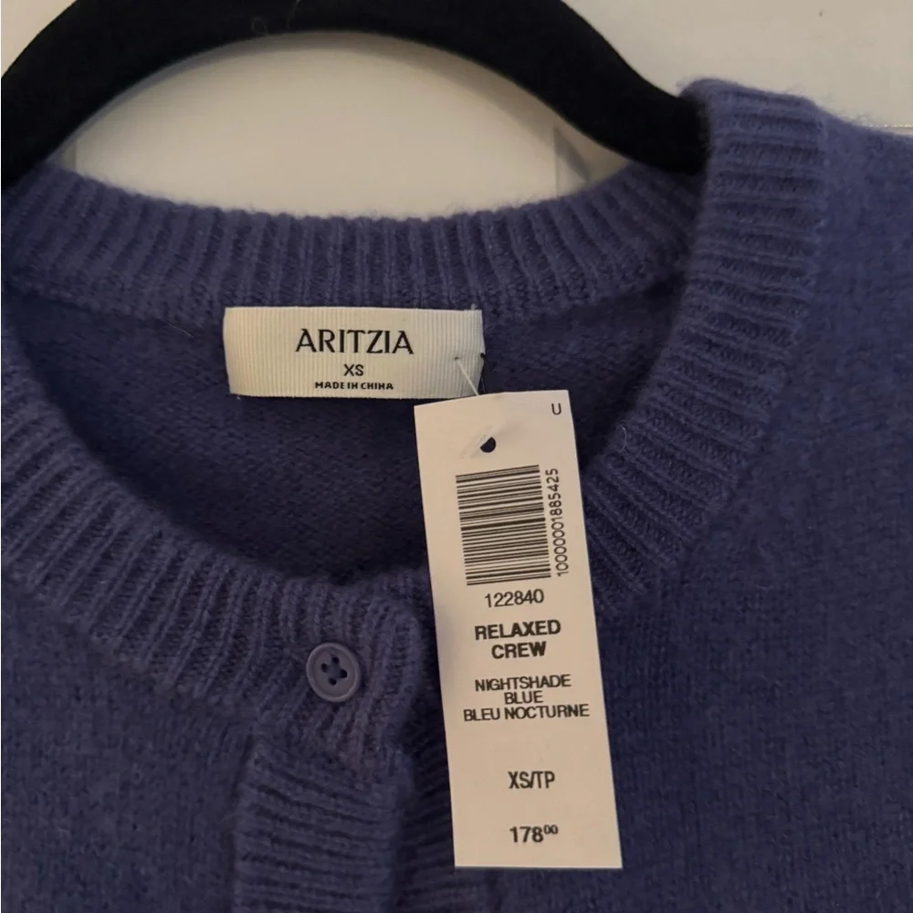 Aritzia Cashmere Periwinkle Cardigan - Picture 3 of 9